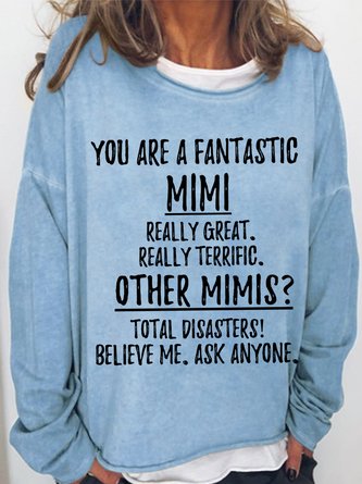 Women's Funny Fantastic Mimi Simple Crew Neck Sweatshirt