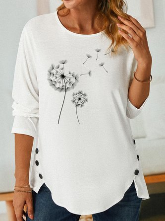 Lilicloth X Manikvskhan Simple Dandelion Women's Long Sleeve T-Shirt
