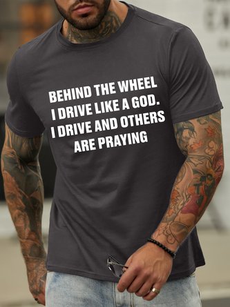Lilicloth X Hynek Rajtr Behind The Wheel I Drive Like A God I Drive And Other Are Praying Men's T-Shirt