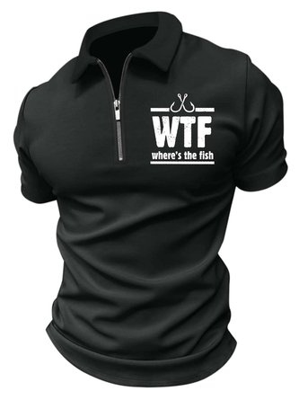 Men’s WTF Where’s The Fish Regular Fit Casual Polo Shirt