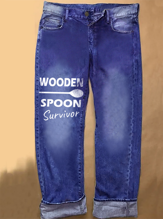 Lilicloth X Hynek Rajtr Wooden Spoon Survivor Graphic Casual Printed Jeans