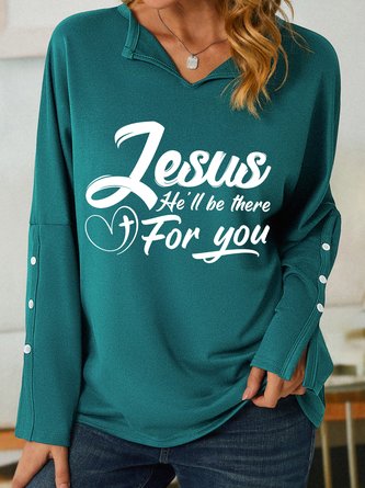Lilicloth X Manikvskhan Jesus He’ll Be There For You Women's Shawl Collar Casual Sweatshirt