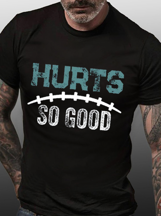 Men’s Hurts So Good Football Casual Loose T-Shirt