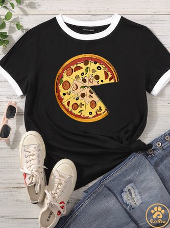 Lilicloth X Funnpaw Women's Pizza Print Matching T-Shirt
