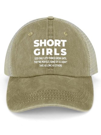 Men's /Women's Short Girls God Only Things Grow Until They Perfect  Funny Graphic Printing Regular Fit Distressed Hole Washed Cap