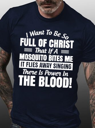 Men's Christian Letters Casual Crew Neck T-Shirt