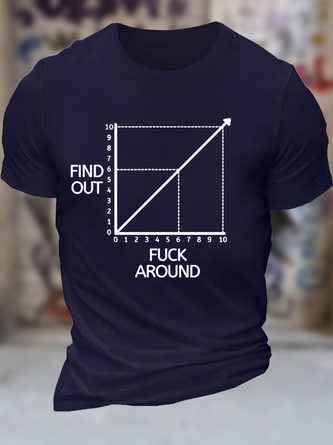 Men's Funny Math Fuck Around and Find Out Cotton Loose Casual T-Shirt