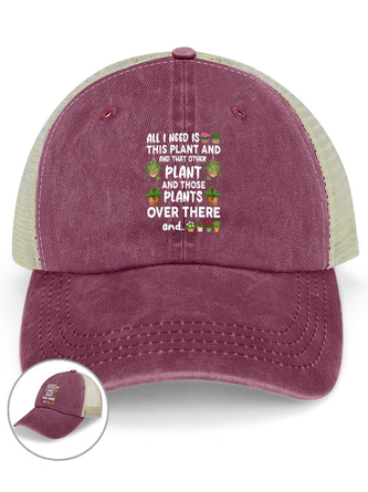 Lilicloth X Manikvskhan Gift For Plant Lover All I Need Is This Plant And That Other Plant Washed Mesh-back Baseball Cap