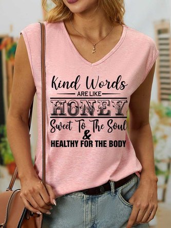 Lilicloth X Y Kind Words Are Like Honey Sweet To The Soul & Healthy For The Body Women’s Cotton Simple Tank Top