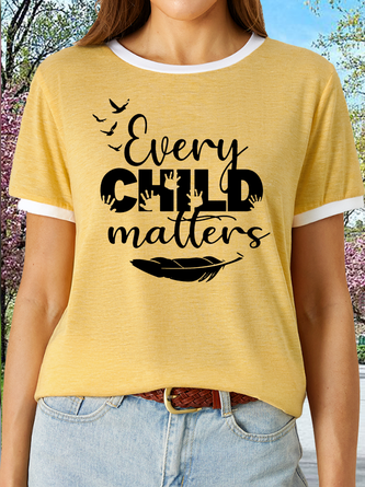 Women’s Every Child Matters Feather Cotton Casual T-Shirt