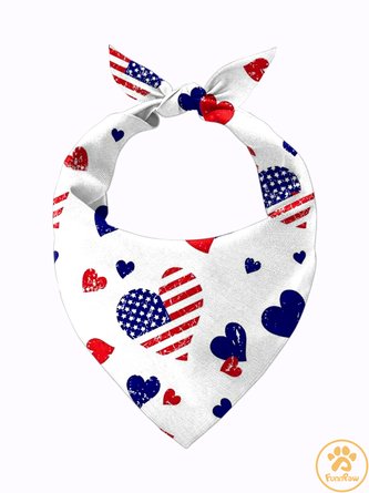 America Flag Matching Dog Print Bib