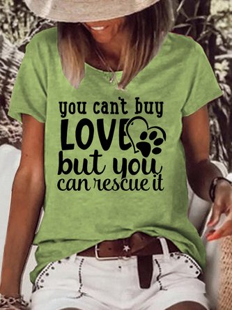 Women's Casual You Can't Buy Love But You Can Rescue It T-Shirt