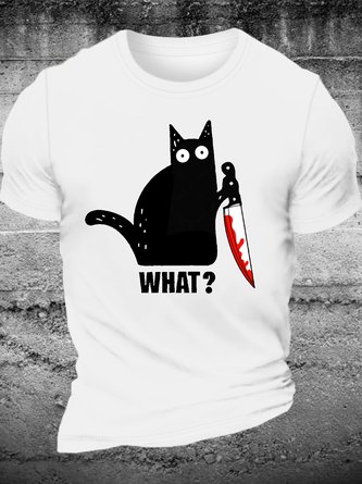 Men's Spooky Lockdown Cat  Casual T-Shirt