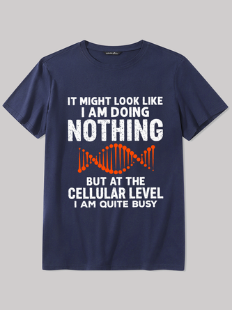 Men's Funny Science Lover Cotton Crew Neck Casual Loose T-Shirt