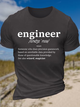 Men’s Casual The definition of engineer Crew Neck T-Shirt