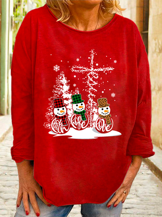 Women's Crew Neck Christmas Casual Sweatshirt