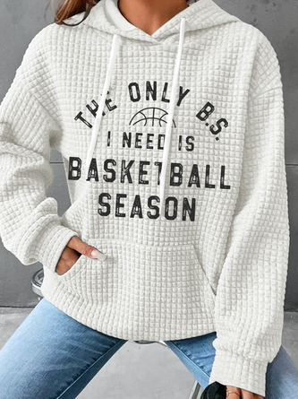 Basketball Season The Only BS I need Text Letters Simple Hoodie Hoodie