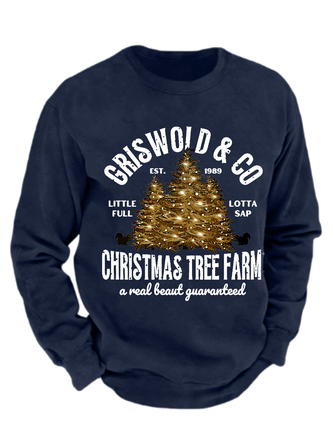 Crew Neck Christmas Tree Casual Loose Sweatshirt