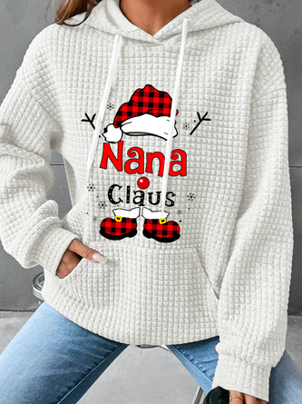 Christmas Grandma Claus Snowflake Casual Santa Claus Loose Hoodie