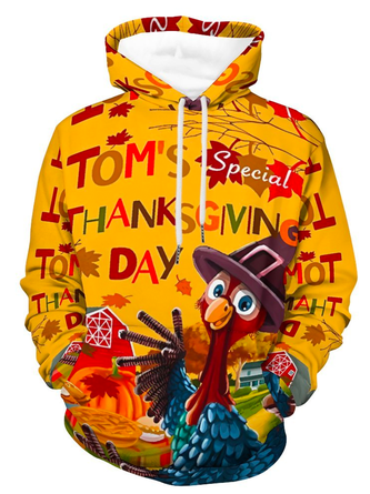 Thanksgiving Gobble Gobble Turkey Casual Animal Hoodie