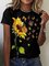 Sunflower And Butterfly Women's Short Sleeve T-Shirt