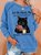Let Me Check My Giveashitometer Funny Cat Crew Neck Casual Regular Fit Sweatshirt