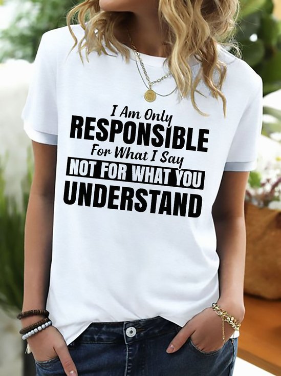 I Am Only Responsible For What I Say Letter Graphic Ringer Tee
