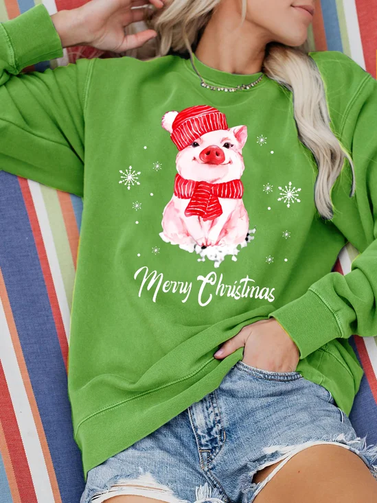 Merry Christmas Cute Pig Christmas Sweatshirts