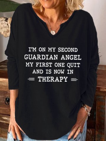 I M On Second Guardian Angel V Neck Sweatshirts