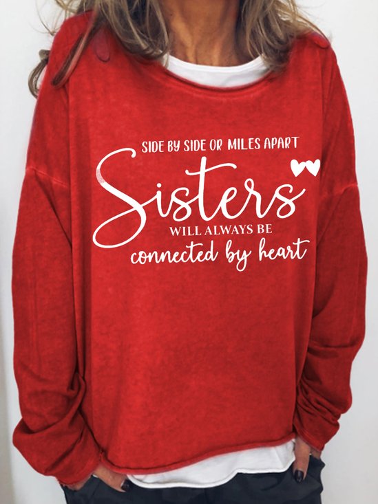 Sister Casual Letter Sweatshirts