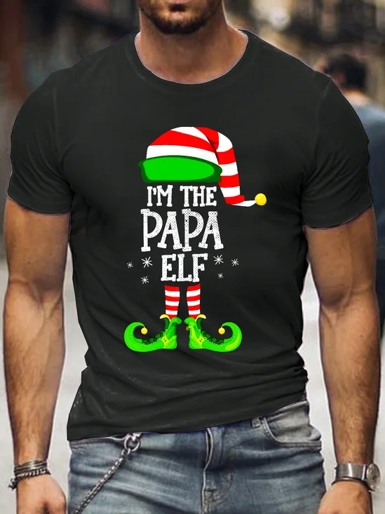 Christmas Papa Elf Print Family Shirt Men‘s Shirt