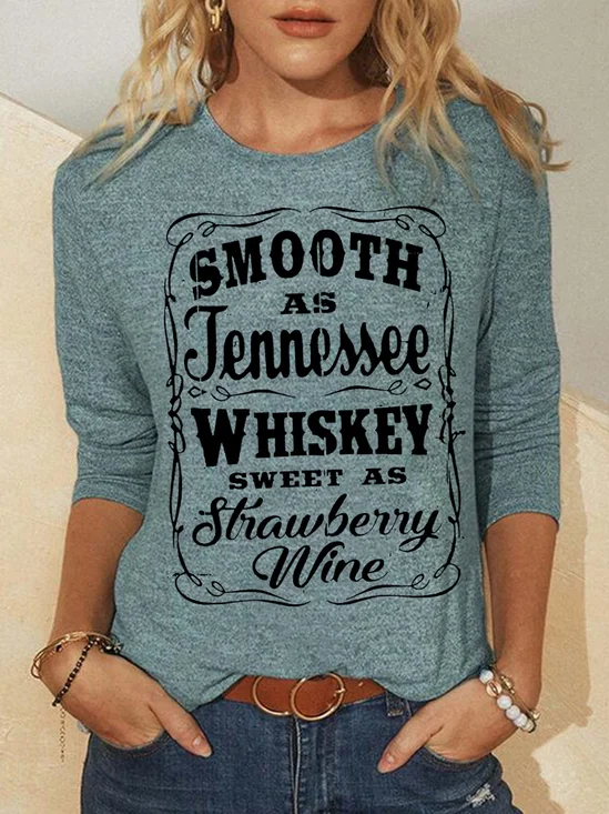 Smooth As Tennessee Whiskey And Sweet As Strawberry Wine Vintage Crew Neck Sweatshirts