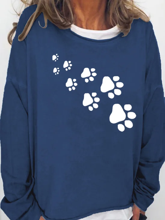 Cute Puppy Paw Print  Casual Sweatshirts