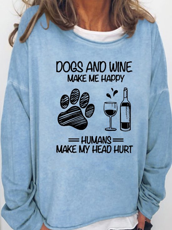 Dog And Wine Letter Sweatshirts