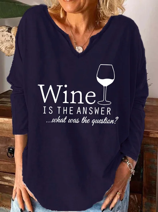 Wine Is The Answer What Was The Question Cotton Blends Tops