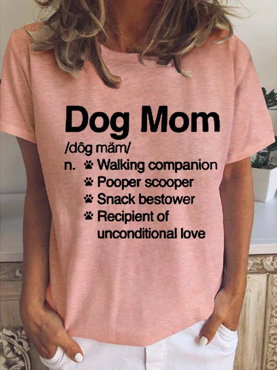 Funny Dog Mom Casual Crew Neck Top
