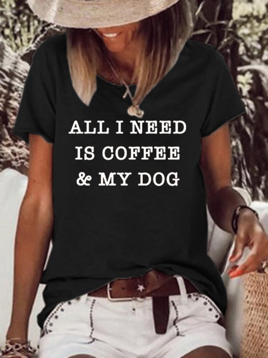 All I Need Is Coffee & My Dog Short Sleeve T-shirt