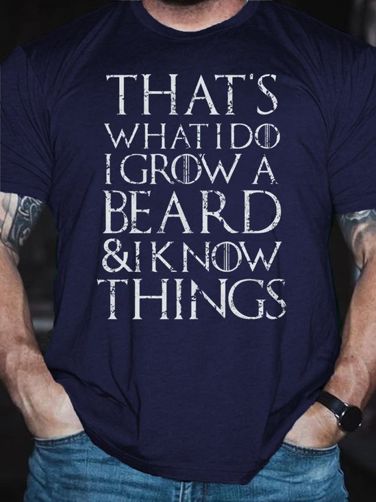 Funny beard Letter Casual Short sleeve T-shirt