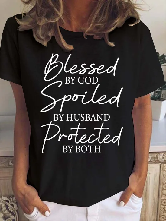 Blessed By God Spoiled By Husband Protected By Both Women's Short sleeve Top