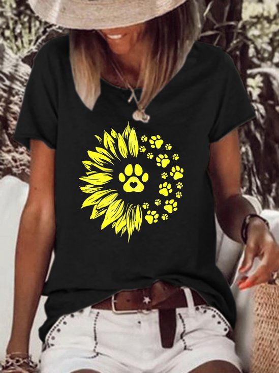 Sunflower Half Paw Women's Short sleeve tops