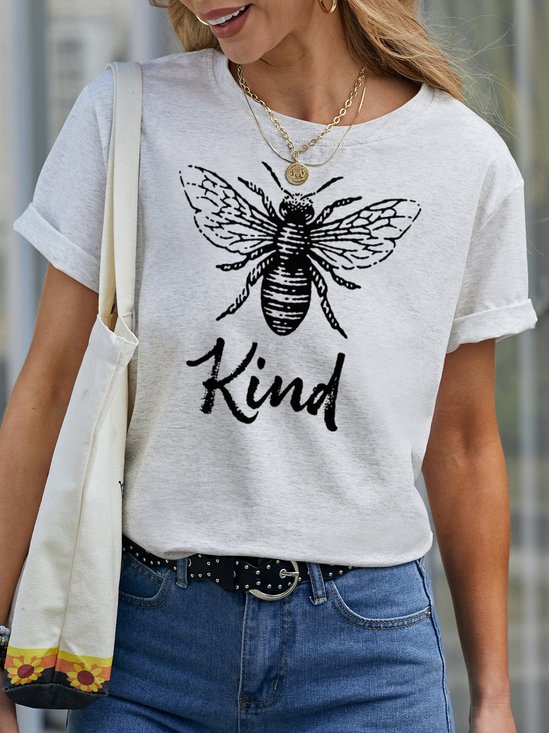 Bee Kind Positive Saying Casual Crew Neck Tshirts Summer Tops