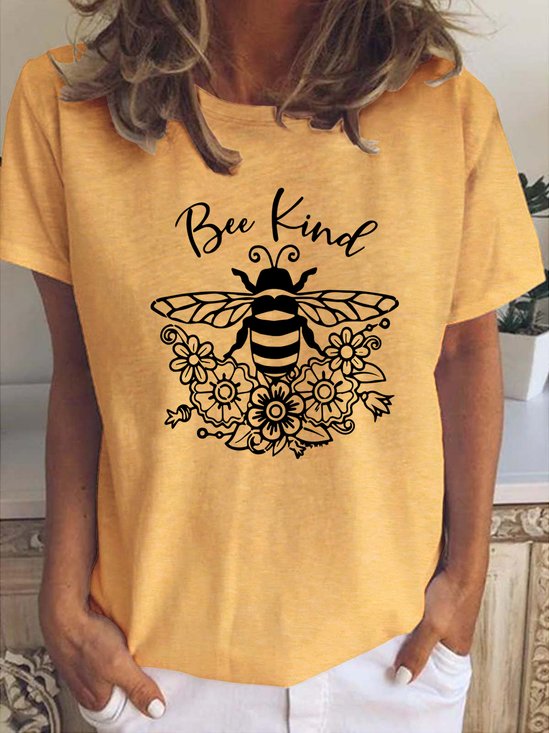 Bee Kind Funny Print Casual Short Sleeve T-Shirt