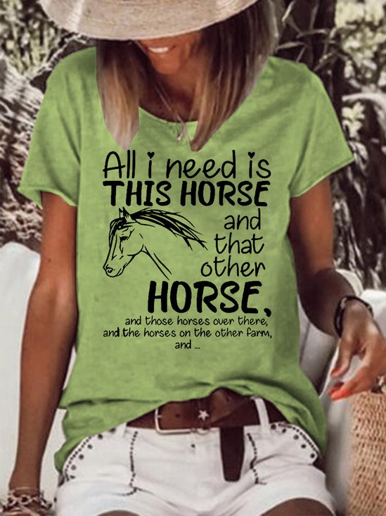 All i need is this Horse and that other Horse Casual Short Sleeve Tops