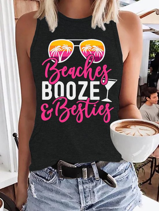 Girls Trip Booze Besties Beach Knit Tank