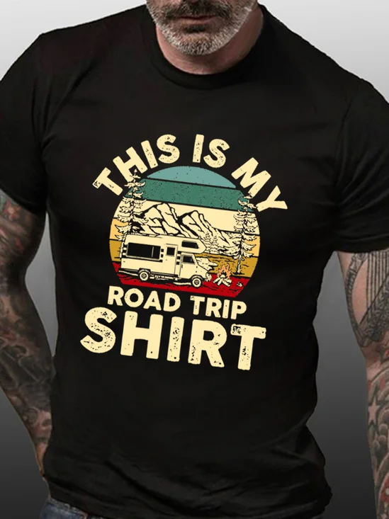 Vacation This is My Road Trip Shirt Cotton Short Sleeve Vintage Short Sleeve T-Shirt