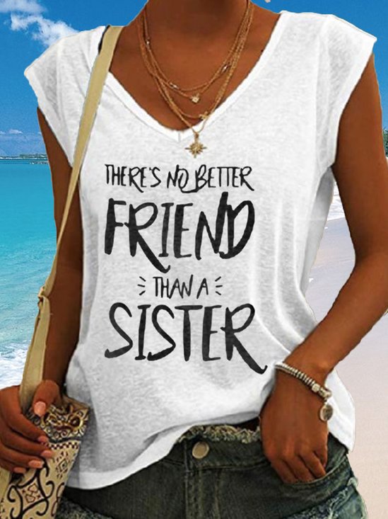 There's No Better Friend Than A Sister Letter Knit Tank