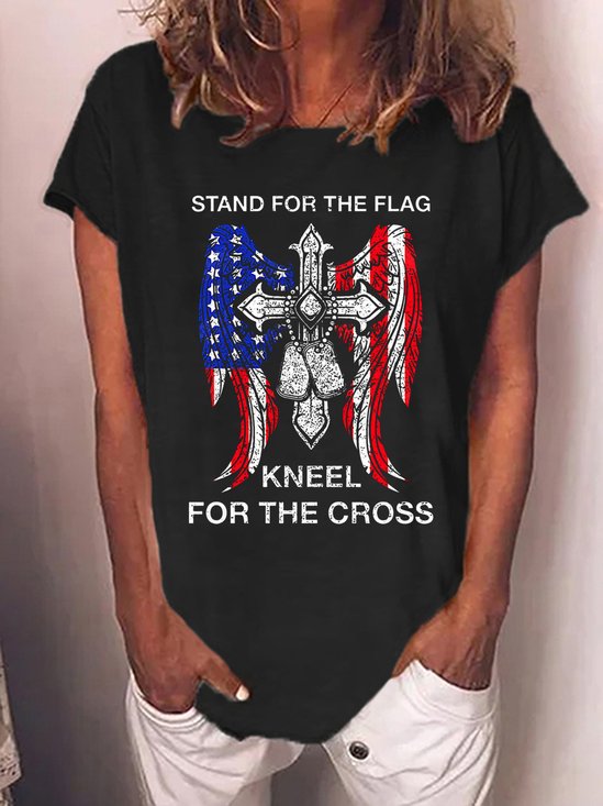 Stand For The Flag Kneel For The Cross Women's T-Shirt