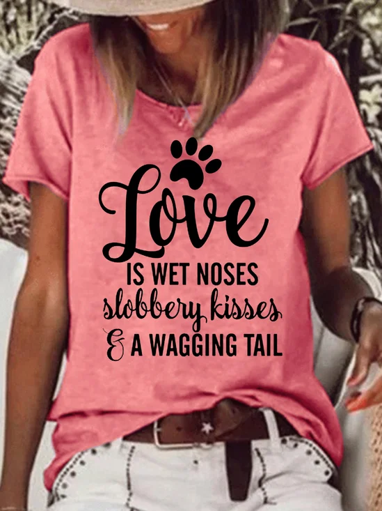 Womens Dog Lover Crew Neck T-Shirt