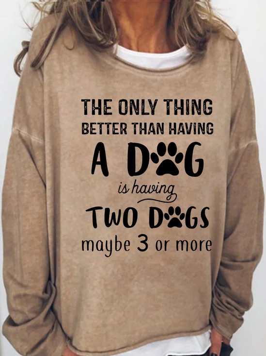 Womens Funny Dog Lover Crew Neck Sweatshirts