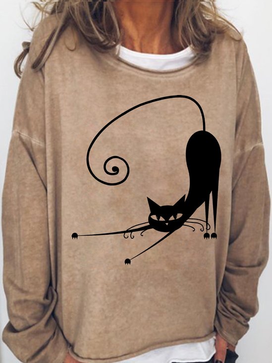 Womens Cute Cat Sweatshirt